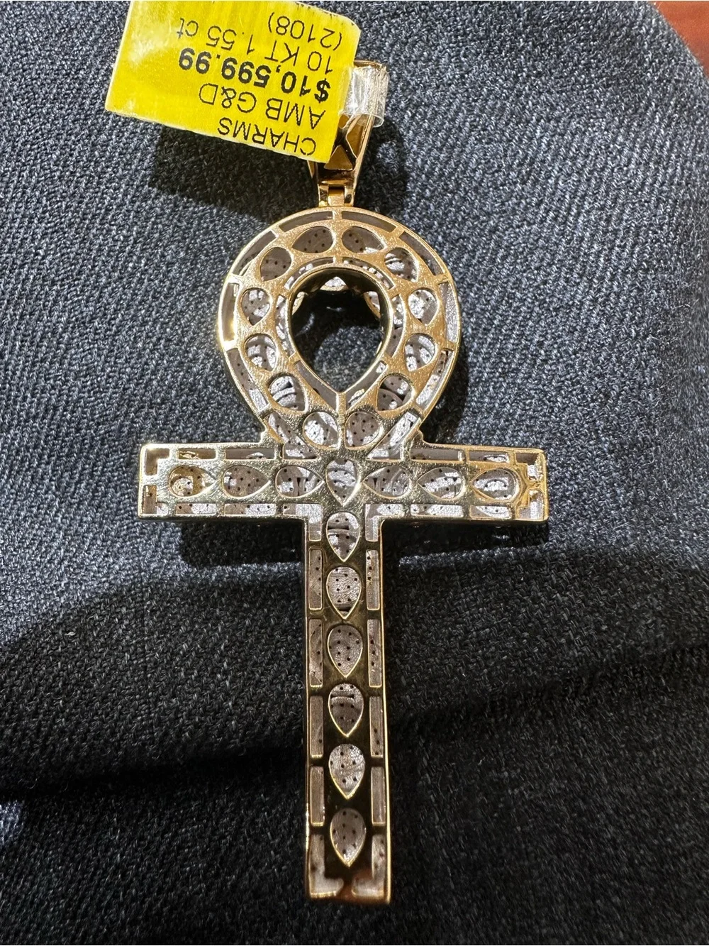 10KT Gold Diamond Pendant - Gold and White